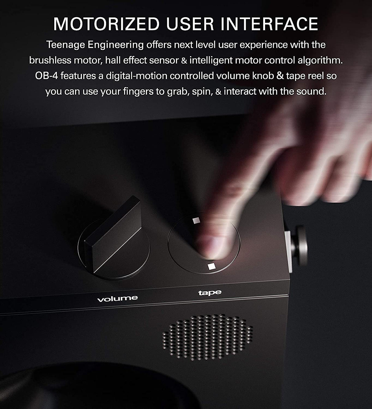 Teenage Engineering OB–4 Altavoz estéreo portátil inalámbrico con Bluetooth, radio FM, bacteria recargable y duradera con una duración de 40 horas, negro