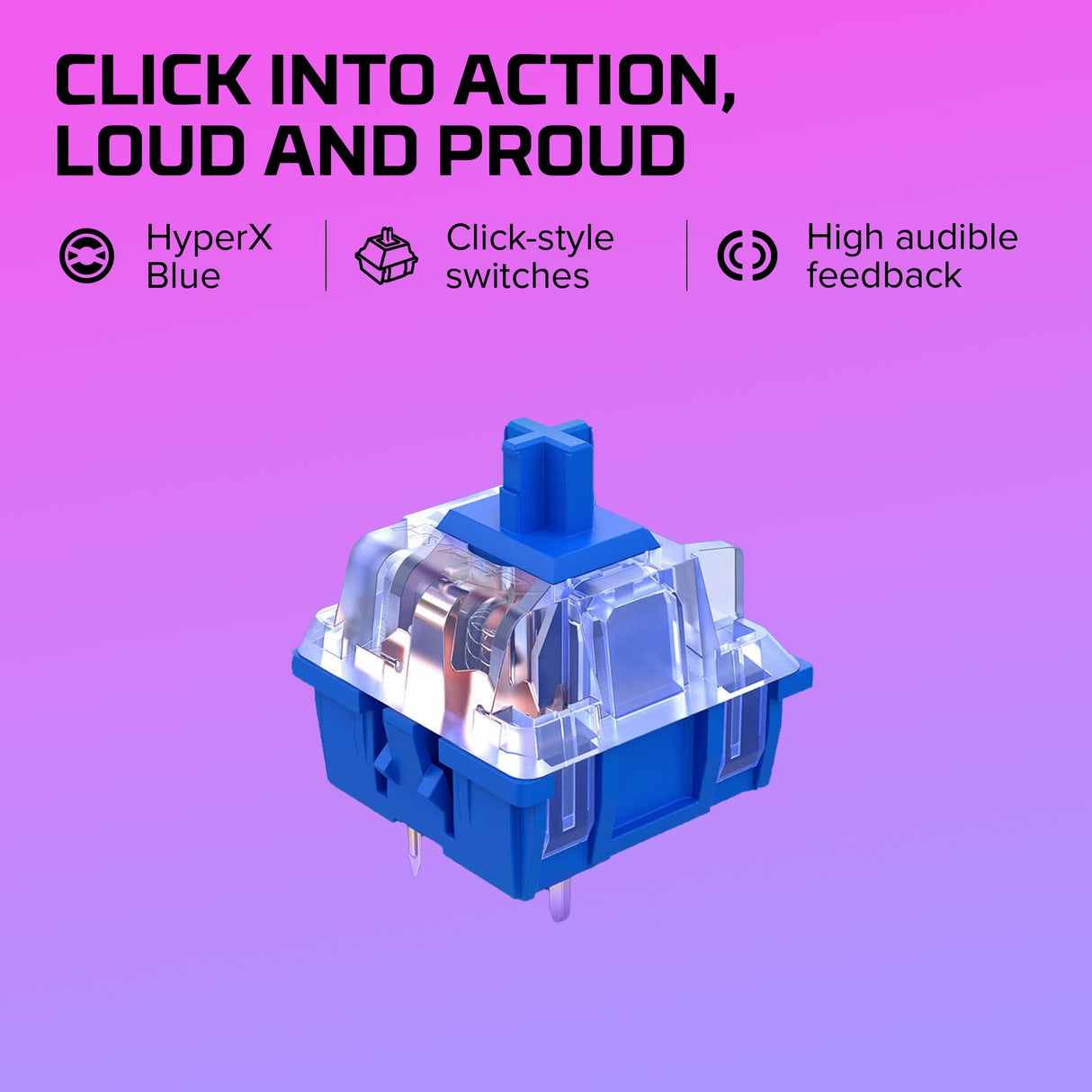 HyperX Alloy Origins – Teclado mecánico para videojuegos, Teclas HyperX Blue Mecánicas, Compacto, Portátil, Carcasa de aluminio duradera, Personalización avanzada, Software HyperX NGENUITY US Layout