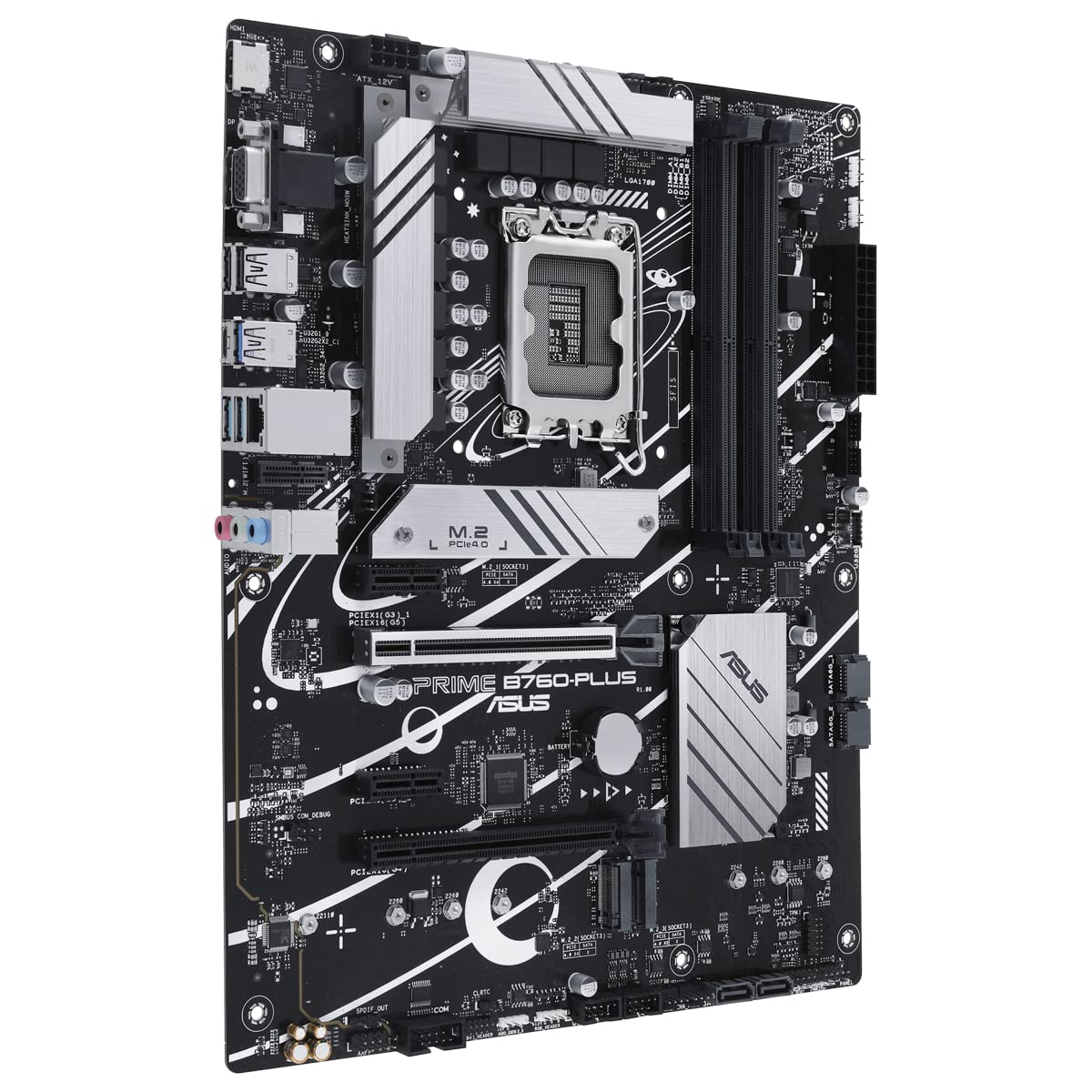 ASUS PRIME B760-PLUS - Placa base ATX Intel B760 (LGA 1700), PCIe 5.0, 3x PCIe 4.0 M.2, DDR5, 2.5Gb Ethernet, SATA 6 Gbps, USB 3.2 Gen 2x2 tipo C, USB 3.2 Gen 1 tipo C, Thunderbolt (USB), Aura Sync