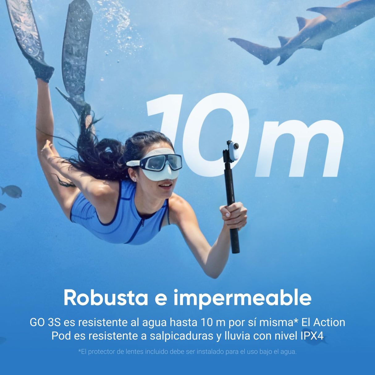 Insta360 GO 3S Blanco (128 GB) - Cámara Vlogging 4K, POV Manos Libres, Móntala Donde Quieras, Estabilización, 140 Min de batería, Impermeable 10 M, Edición IA, Apple Find My, Vlog, Viajes, Exteriores