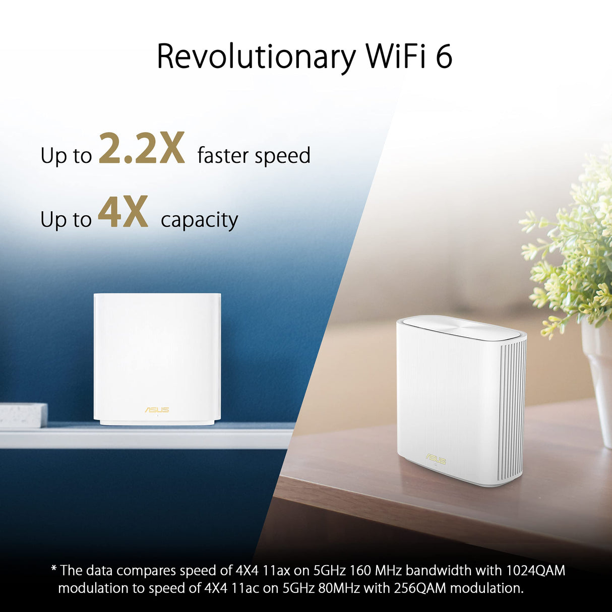 ASUS ZenWiFi XD6S Whole Home Mesh WiFi 6 System AX5400 (2 Pack Blanco) Cobertura hasta de 501 m2 (4+ habitaciones), configuración sencilla, seguridad de red