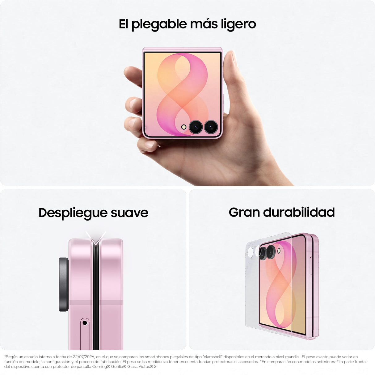 Samsung Galaxy Z Flip8, 512 GB, Teléfono Móvil con IA, Rosa
