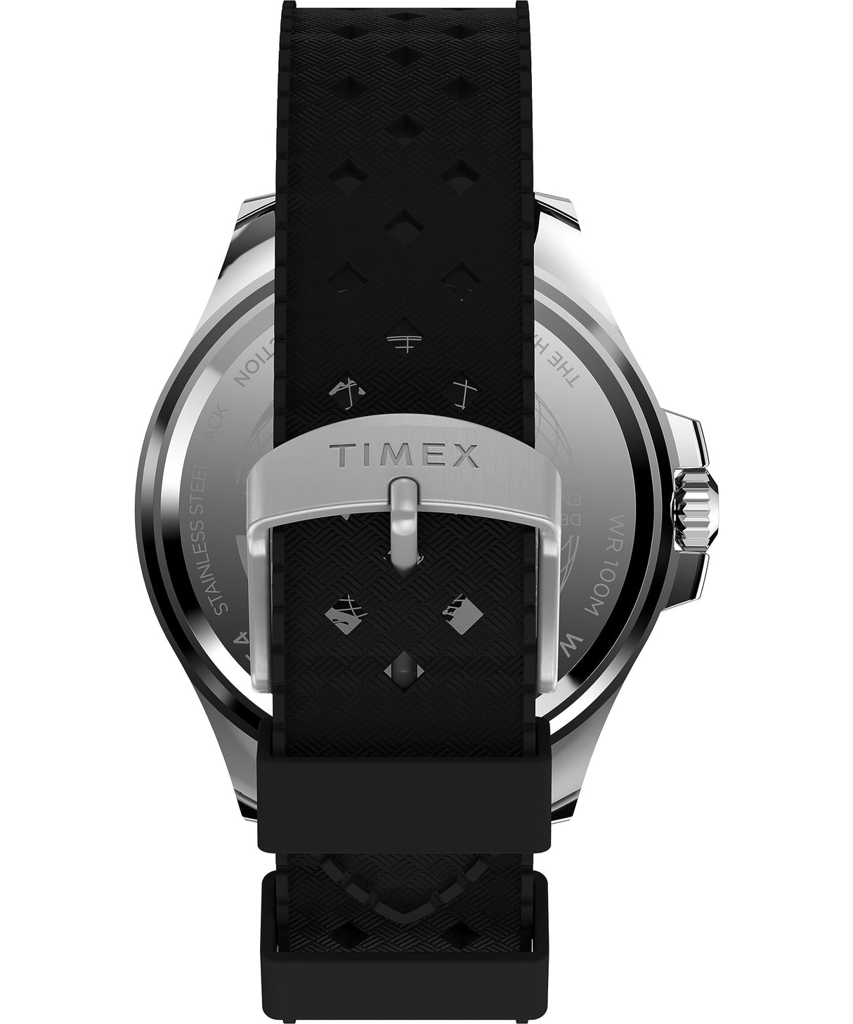 Timex Trend - Reloj de 43 mm para hombre, correa de liberación rápida de dos piezas, esfera verde, caja en tono plateado TW2V91700