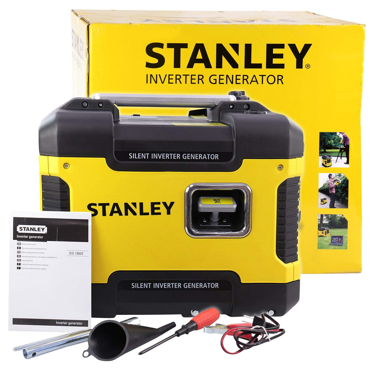 Stanley 604800110 - Generador de corriente de emergencia (gasolina, silencioso, 1.900 W)