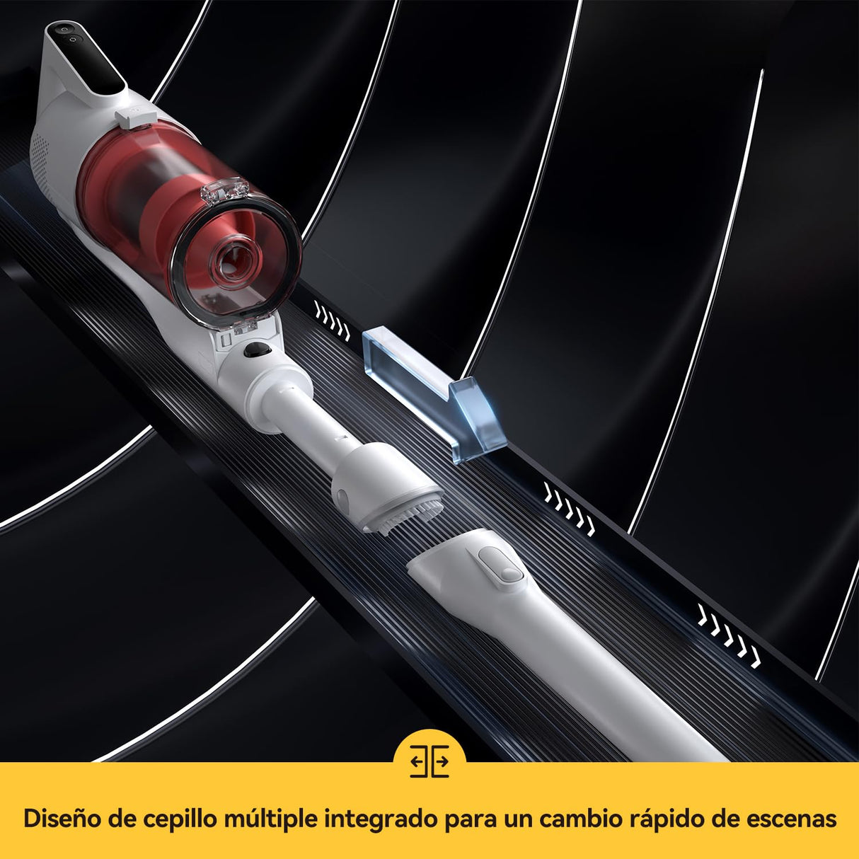 Deerma Aspiradora sin Cable DEM-T20W 2 en 1: Aspira y Friega con 180W de Potencia, Filtro HEPA, Diseño Ligero