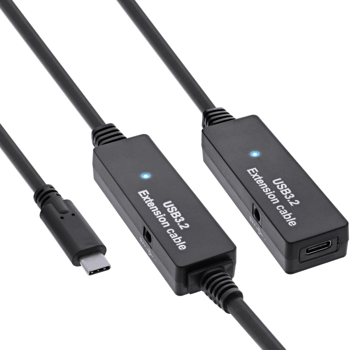 InLine USB 3.2 Gen.1 - Cable alargador activo USB 3.2 Gen.1, conector USB-C macho a USB-C hembra, cable Reapter con amplificación de señal, larga distancia, para discos duros, impresoras, cámaras web,