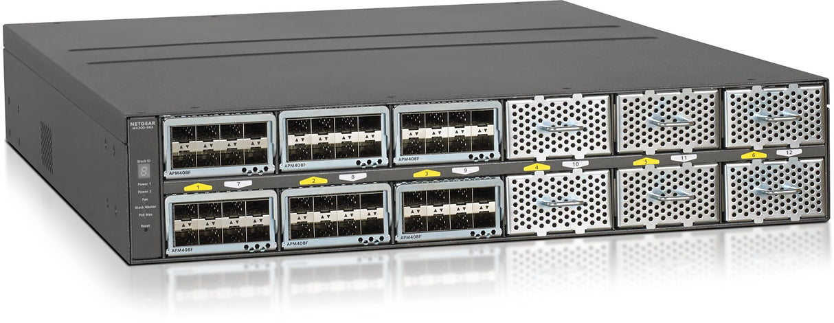 Netgear XSM4396K0-10000S - Switch M4300-96X (versión vacía, gestionable, Modular, apilable de 10G y 40G), Color Gris Cromado