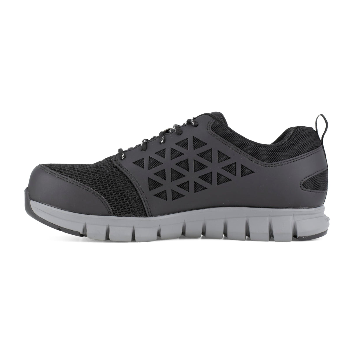 Reebok Work ib1031 S1P 40 Excel luz Athletic zapatillas de seguridad zapatos, punta de aluminio, parte superior y 3d de fibra de micro malla, tamaño 40, negro/gris