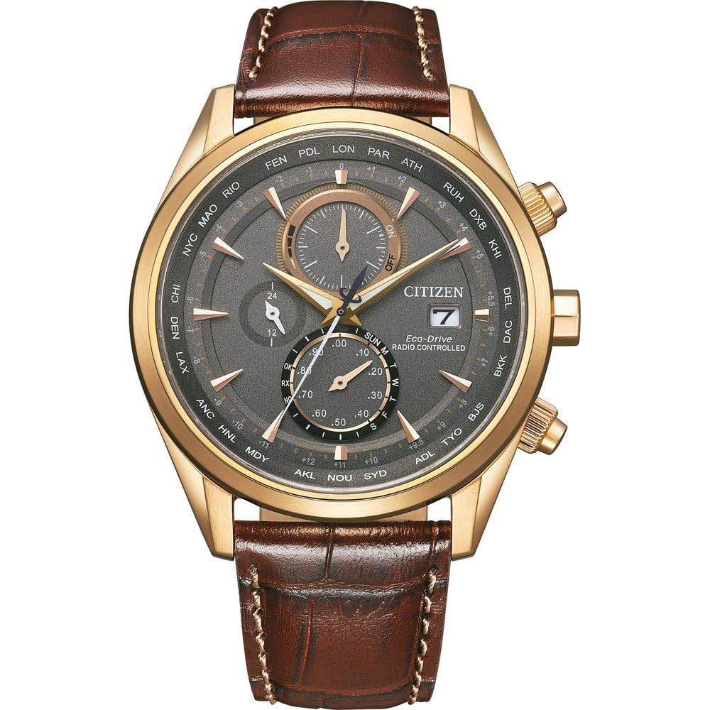 CITIZEN Reloj Cronógrafo para Hombres de Eco-Drive con Correa en Cuero AT8263-10H