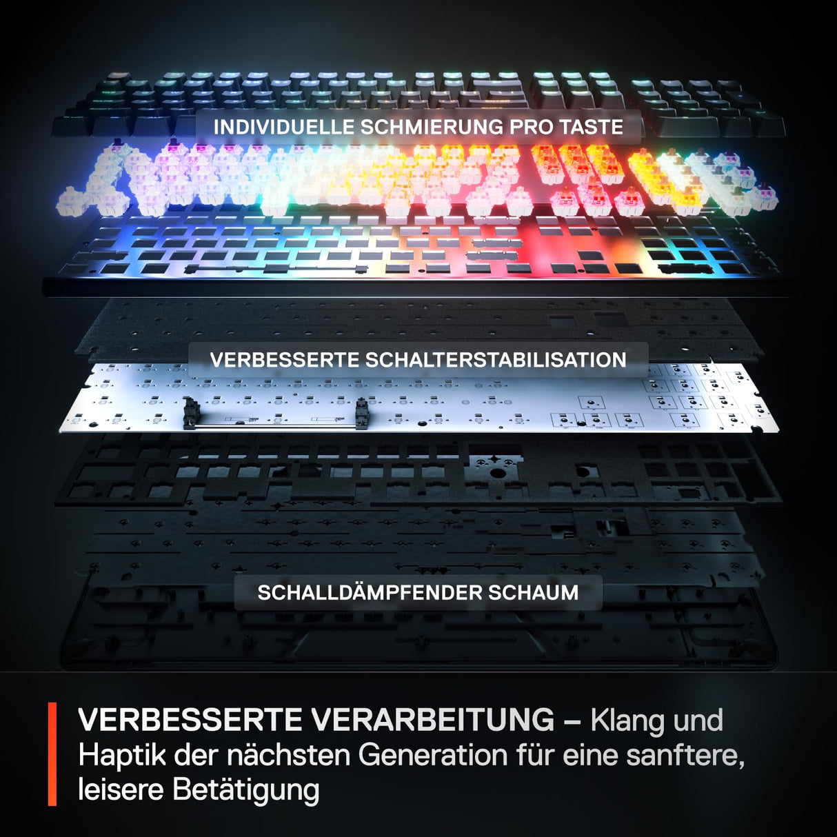 SteelSeries Apex Pro Gen 3 - Teclado Gaming HyperMagnetic - Interruptores OmniPoint 3.0 - Accionamiento Ajustable - Rapid Trigger - Preajustes - Modo protección - Rapid Tap - USB-C - DE Layout QWERTZ
