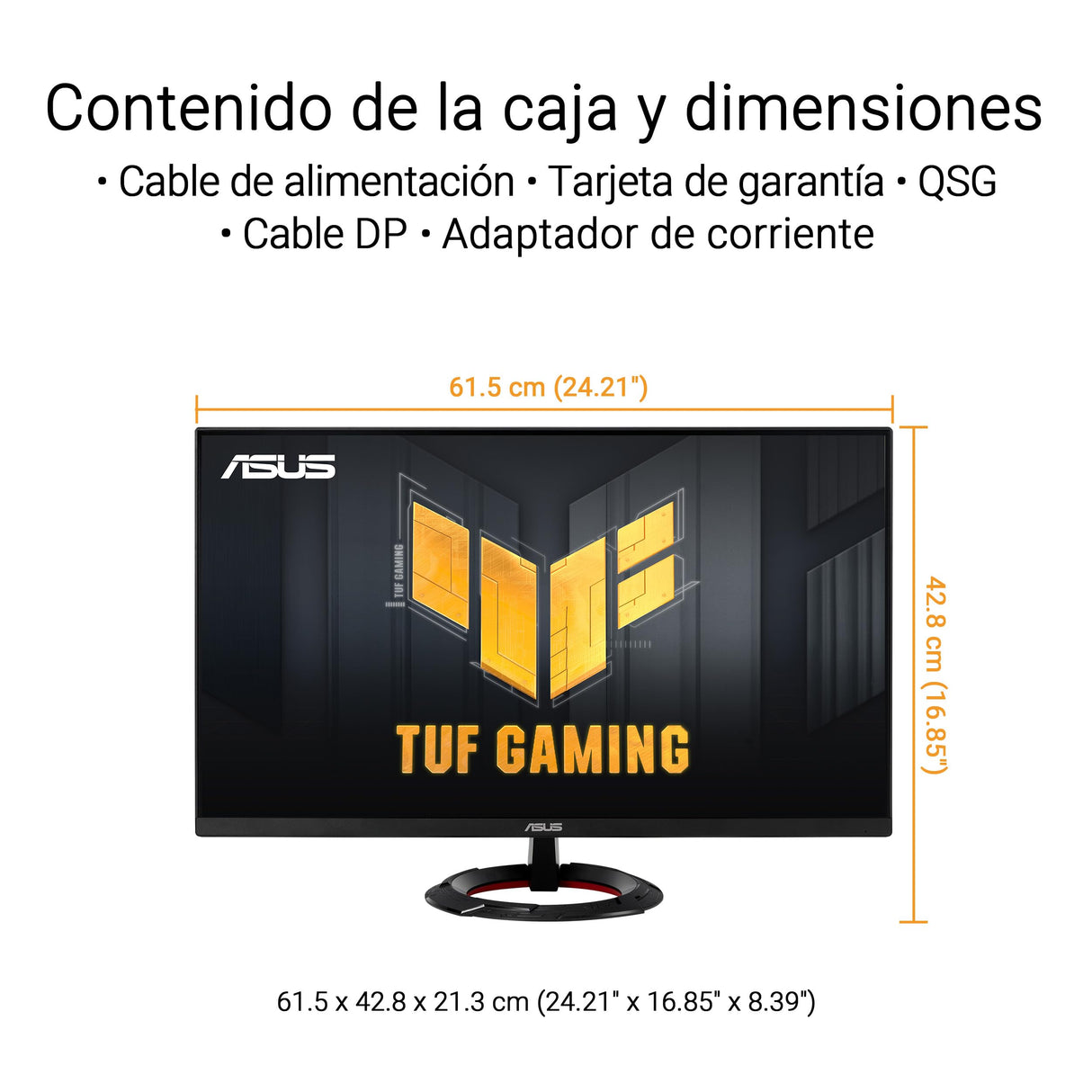 ASUS TUF Gaming VG279Q3R Monitor Gaming de 27 Pulgadas, Full HD 1920x1080, 180 Hz, Fast IPS, Extreme Low Motion Blur, 1 ms GTG, FreeSync, Variable Overdrive, 100% sRGB