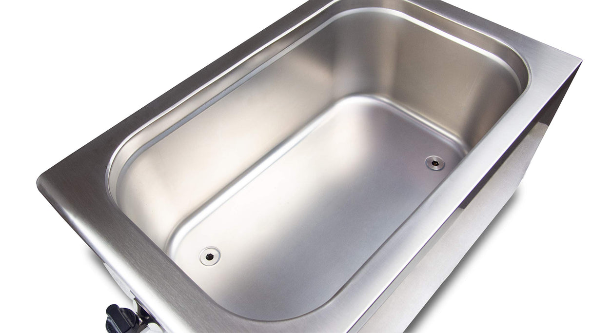 SARO SALERNO Recipiente de cocción al vacío, 11-22 l, para GN 1/1, bomba de circulación y grifo de drenaje, pantalla digital, temperatura 45-95 °C, acero inoxidable, 0,7 kW