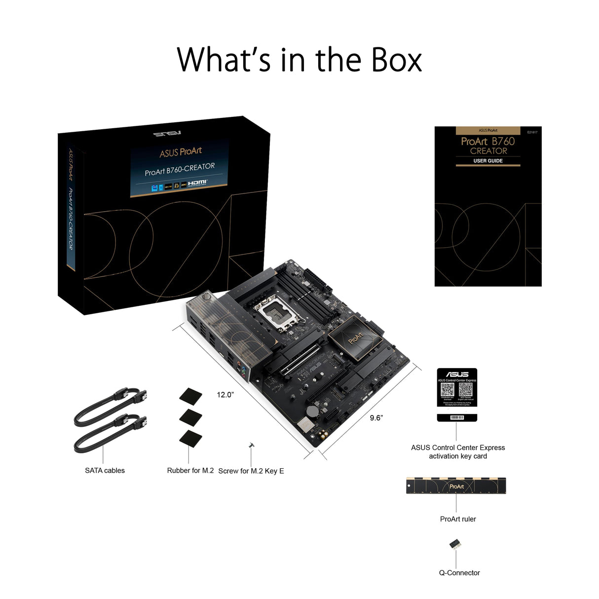 ASUS ProArt B760-Creator Placa Base Intel B760 (LGA 1700 ATX, 12+1 DrMOS, PCIe 5.0, Tres Ranuras M.2, Ethernet de 2,5 GB y 1 GB, l USB 3.2 Gen 2x2 Type-C con 60 W de Carga óptima 4+), Negro