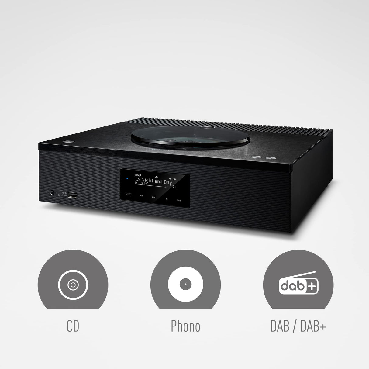 Technics SA-C100EG-K Network con Reproductor de CD, Radio DAB+, USB, Bluetooth y Chromecast Integrado, AirPlay 2, Phono MM, Wi-Fi, Negro