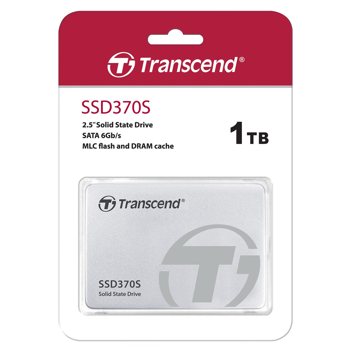 Transcend SSD370S - Disco duro sólido de 1 TB (SATA III, MLC, hasta 560 MB/s, 2.5"), color plateado