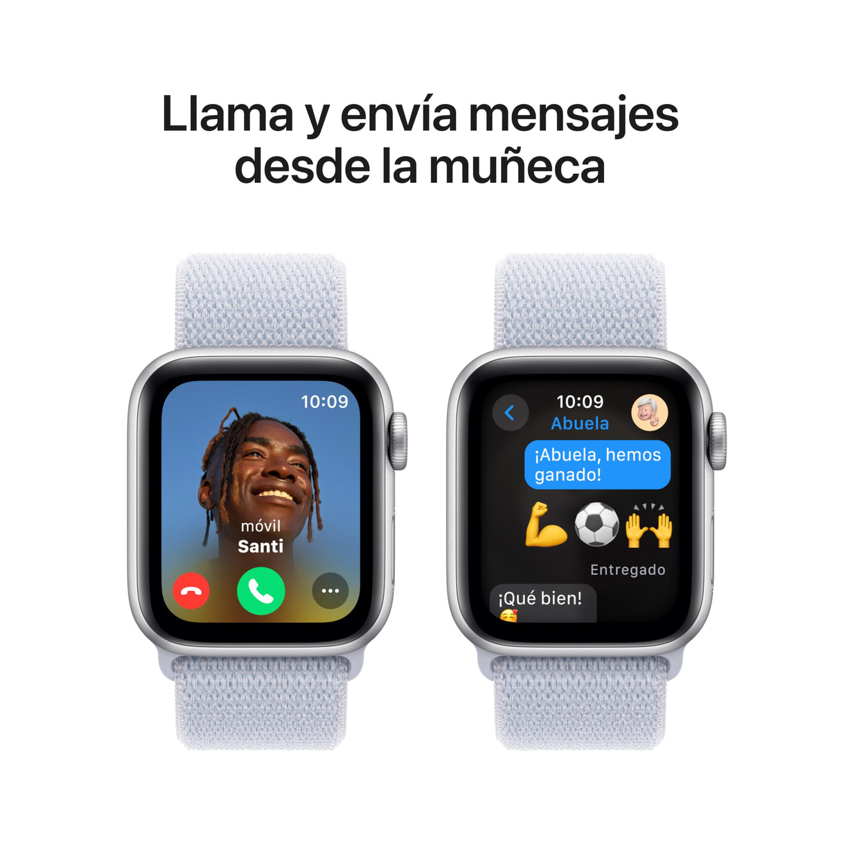 Apple Watch SE de 2.ª generación GPS Smartwatch con Caja de Aluminio en Plata de 40 mm y Correa Loop Deportiva Azul Nube. Monitores de entreno y sueño y Neutro en Carbono