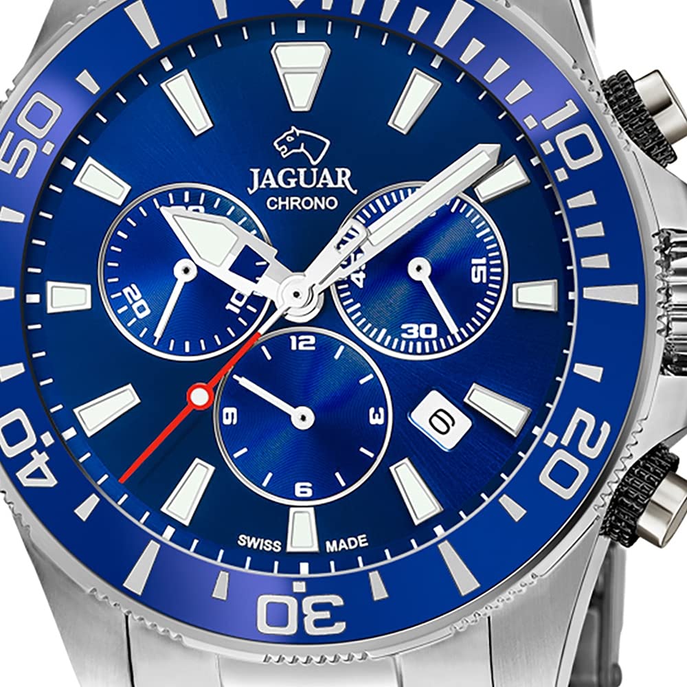 JAGUAR Reloj Modelo J872/1 de la colección Executive, Caja de 46,5 mm Azul con Correa de Acero para Caballero