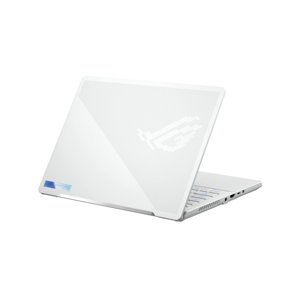 ASUS ROG Zephyrus G14 Laptop | 14" 2.5k WQXGA 165Hz/3ms 16:10 Display | AMD R9 7940HS | 32 GB RAM | 1TB SSD | NVIDIA RTX 4070 | Windows 11 | Teclado QWERTZ | Luna Light White Mini LED Verter sion