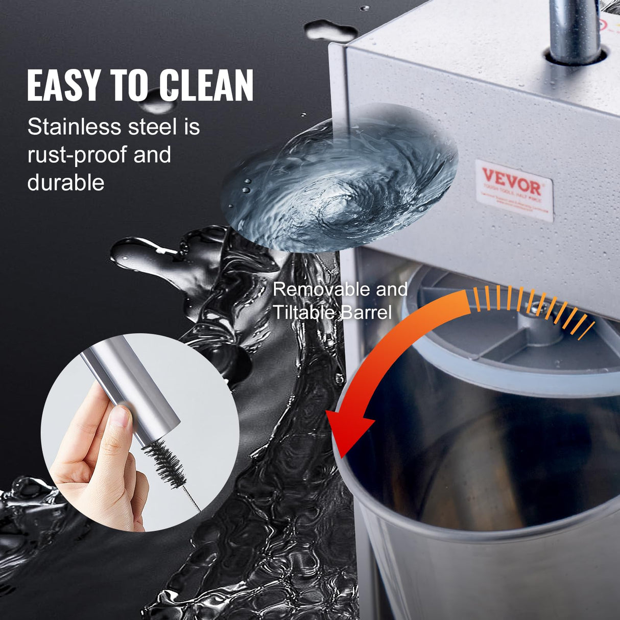 VEVOR Embutidora Manual de Salchichas Capacidad de 10 L Máquina de Salchichas Vertical de Acero Inoxidable con 5 Tubos de Relleno para Churros Salchichas para Restaurante Supermercado Cocina