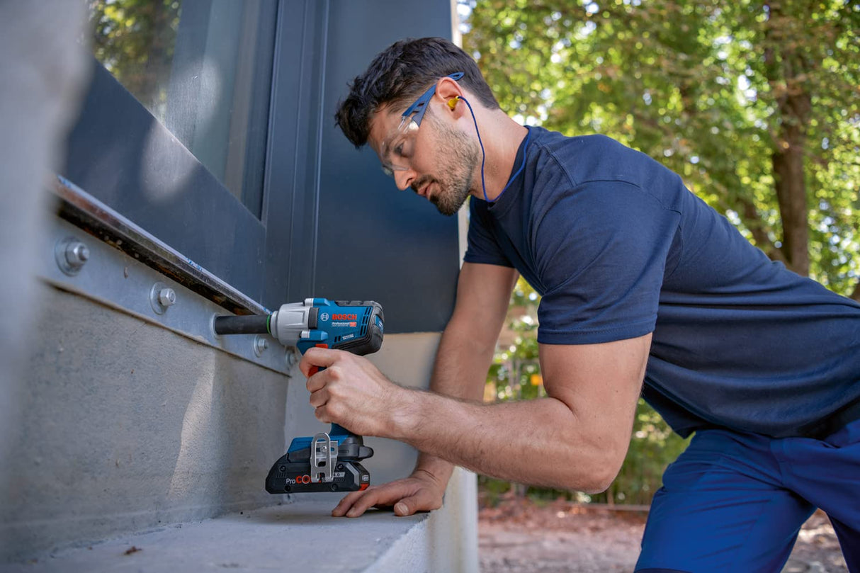Bosch Professional 18V System GDS 18V-450 HC - Atornillador de impacto a batería (Brushless, 450 Nm, 800 Nm par de arranque, módulo Connectivity, 2 baterías ProCORE 4.0Ah, en L-BOXX)