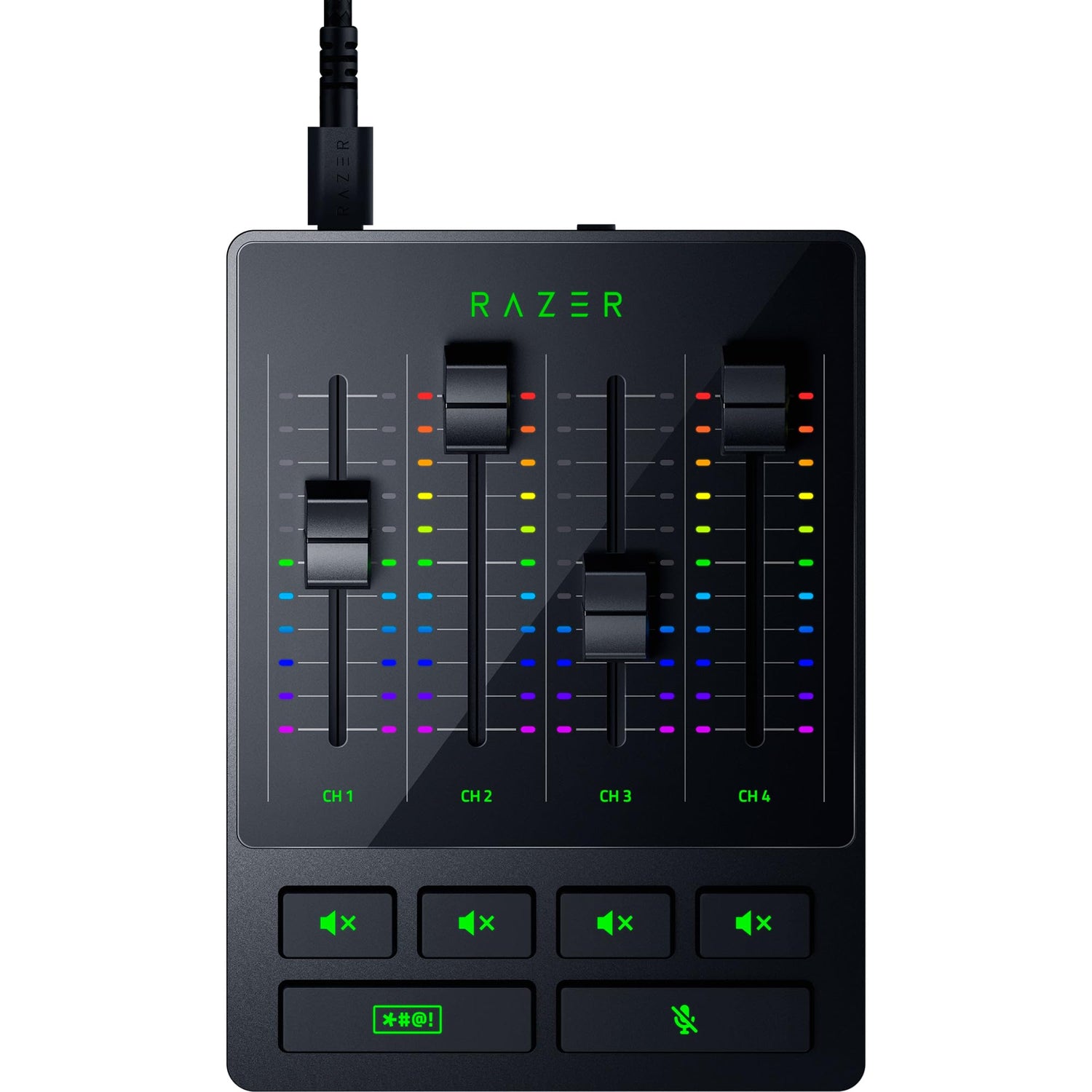 Razer Audio Mixer - Mezclador de audio para streaming (Mezclador de audio analógico, interfaz de 4 canales con botones de silencio, entrada XLR con preamplificador, Plug and Play) Negro