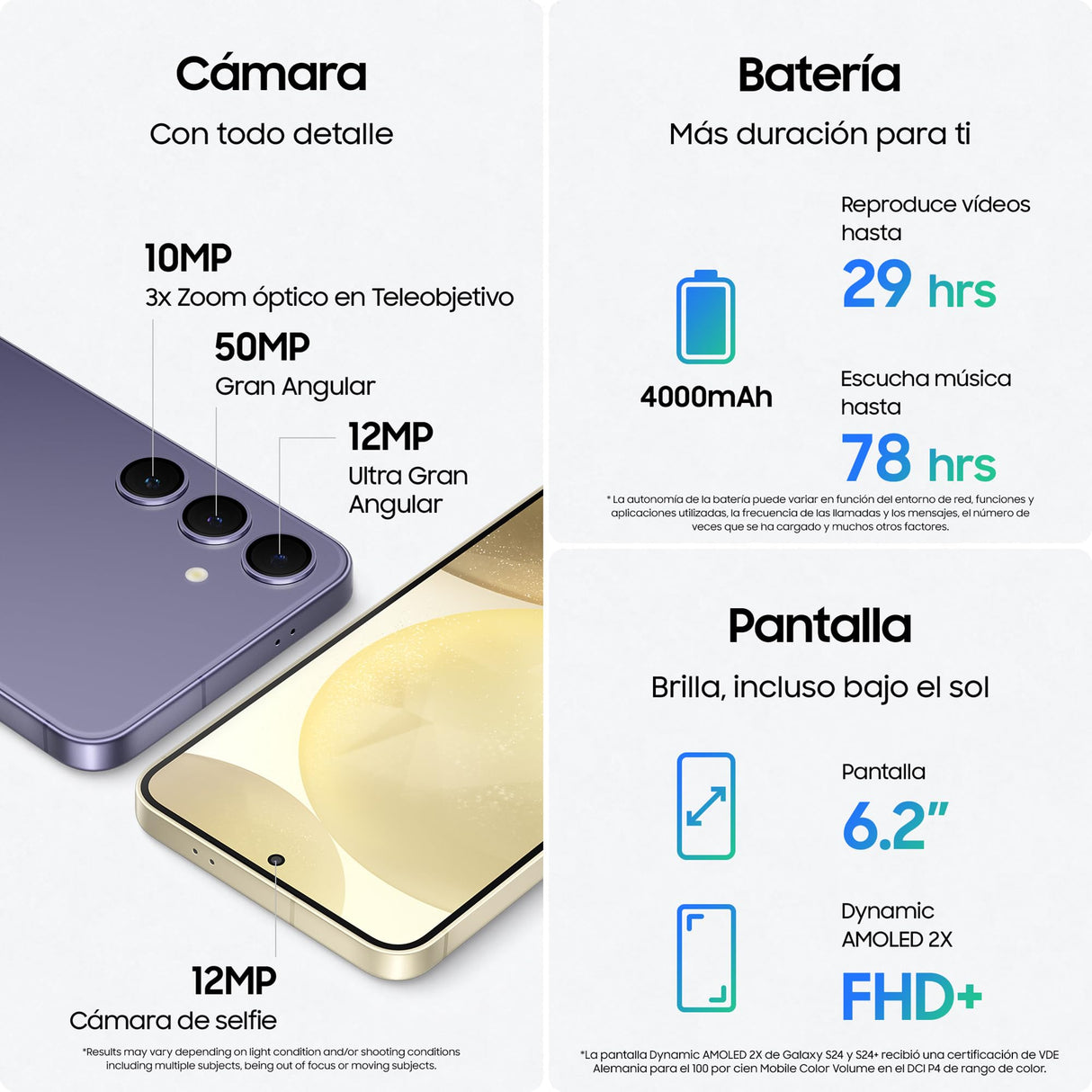 Samsung Galaxy S24 y Cargador 45W, Teléfono Móvil con IA, Smartphone Android, 8 GB RAM, 256 GB Almacenamiento, Cámara 50MP, Batería Larga Duración, Gris Marble (Versión Española)