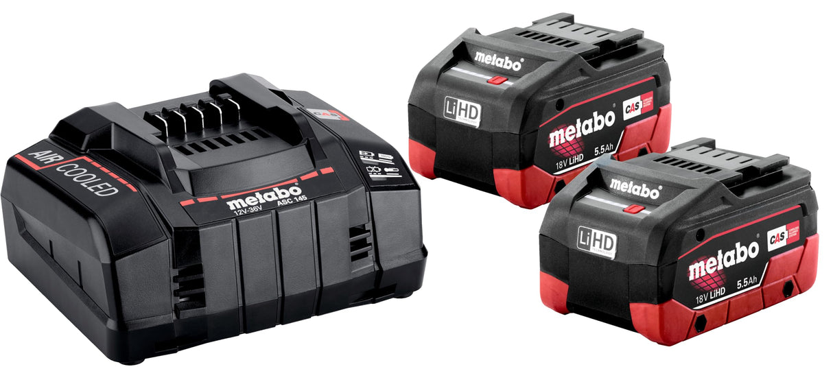 METABO MÁQUINAS - Basic-Set LiHD 2X 5.5 Ah + Cargador ASC 145