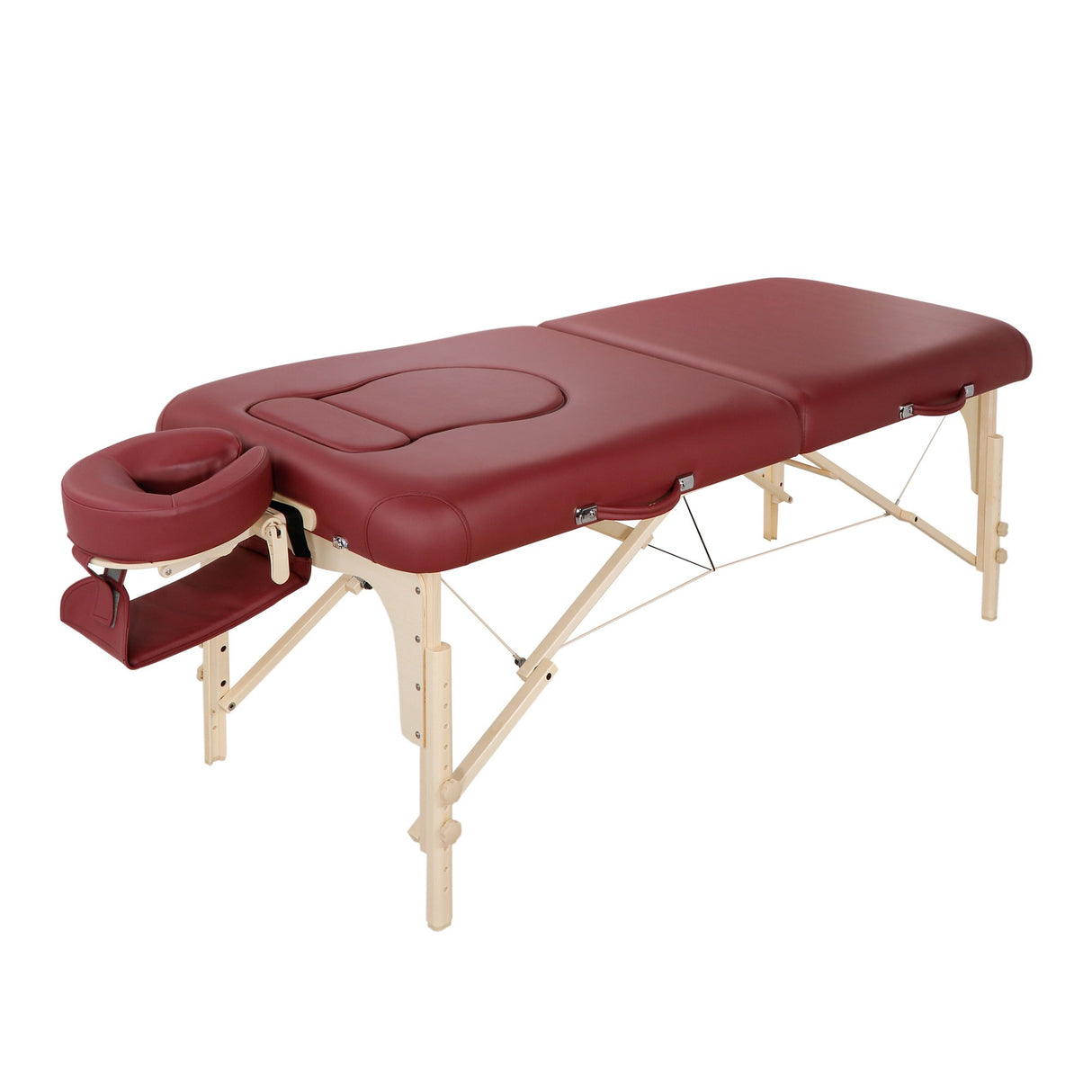 Master Massage Eva Mobil - Tumbona de masaje para embarazadas, plegable, madera, con pecho y abdomen, 76 cm, color burdeos