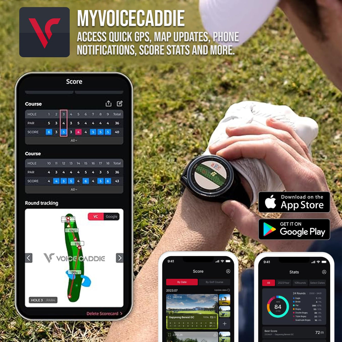 VOICE CADDIE RELOJ GOLF GPS VOICE CADDIE T9 NEGRO