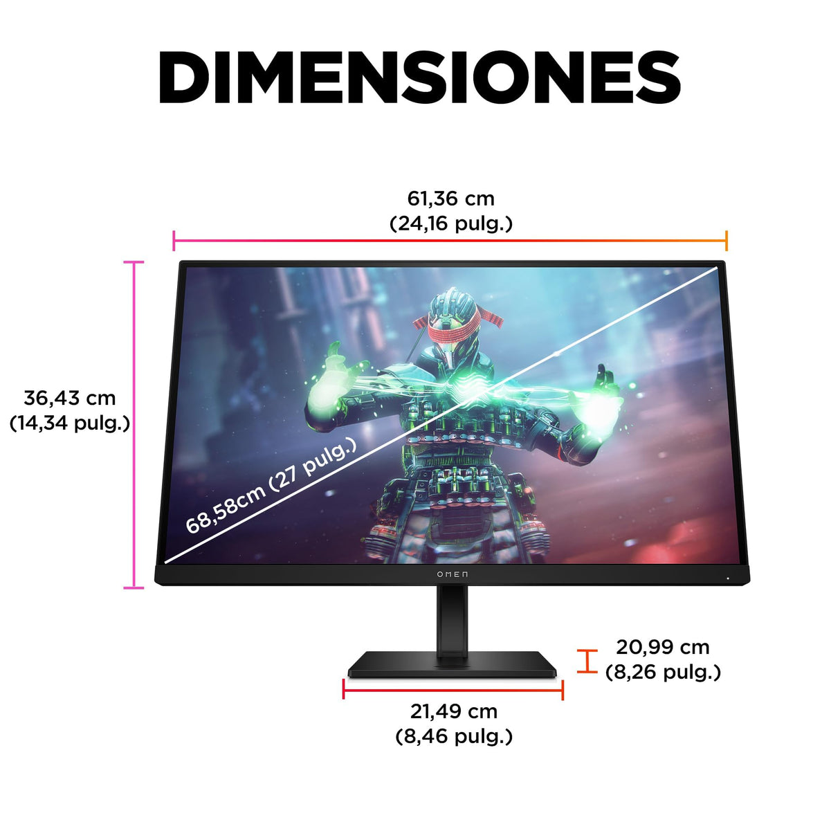 HP OMEN 27k - Monitor Gaming de 27" 4K UHD (3840 x 2160 a 144 Hz, 16:9, 1ms, HDMI, Antirreflejo, AMD FreeSync Premium, Compatible con Consolas, Altavoces) Negro