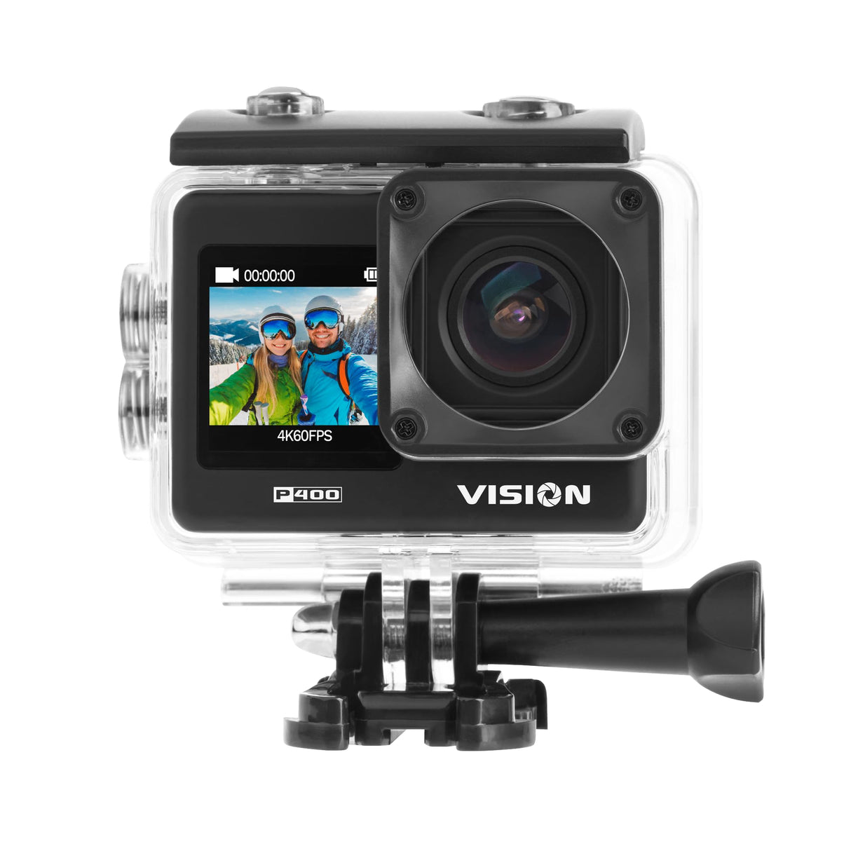 Kruger&Matz Cámara Deportiva 4K 60 FPS Visión P400 4GB RAM Pantalla 2" 320 x 240 Pixeles WiFi Micrófono Funda Impermeable KM0292