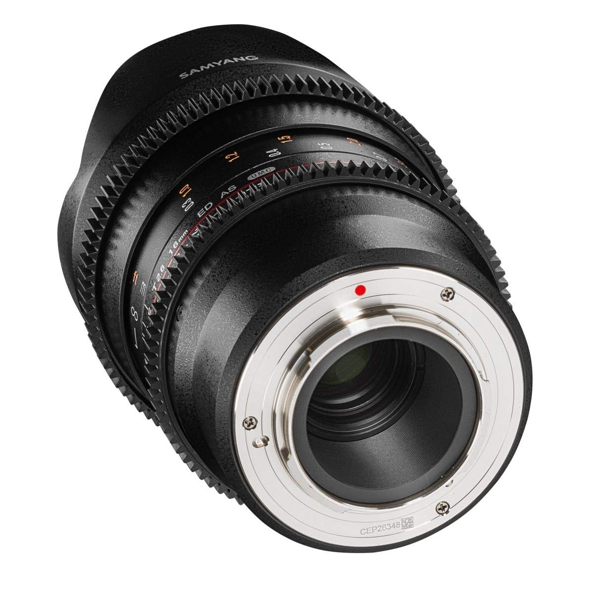 Samyang SA1314 - Objetivo para vídeo VDSLR 16 mm T2.6 ED AS UMC II para MFT (Micro 4/3) (Enfoque Manual, UMC Anti-Reflectante) Negro - con Parasol extraíble