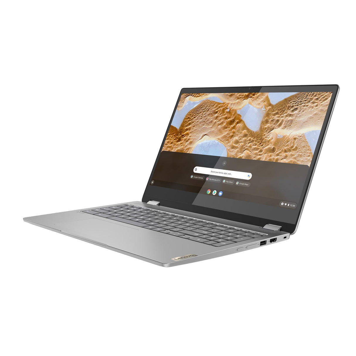 LENOVO Ordenador portátil Convertible Chromebook IdeaPad Flex 3, Pantalla Full HD de 15,6 Pulgadas, Intel Celeron N4500, 8 GB de RAM, 128 GB eMMC, gráficos Intel UHD, Chrome OS | QWERTZ | Gris | 3