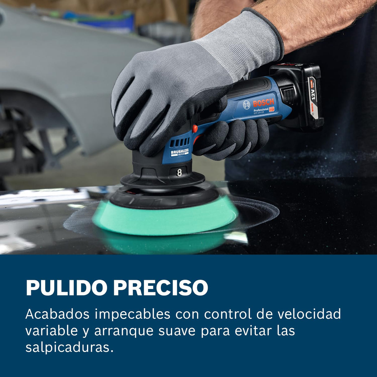 Bosch Professional 12V System pulidora a batería GPX 12V-125 (incl. herramienta con plato de caucho montado con cierre por contacto de 125 mm, plato de espuma de corte y pulido de 125 mm)