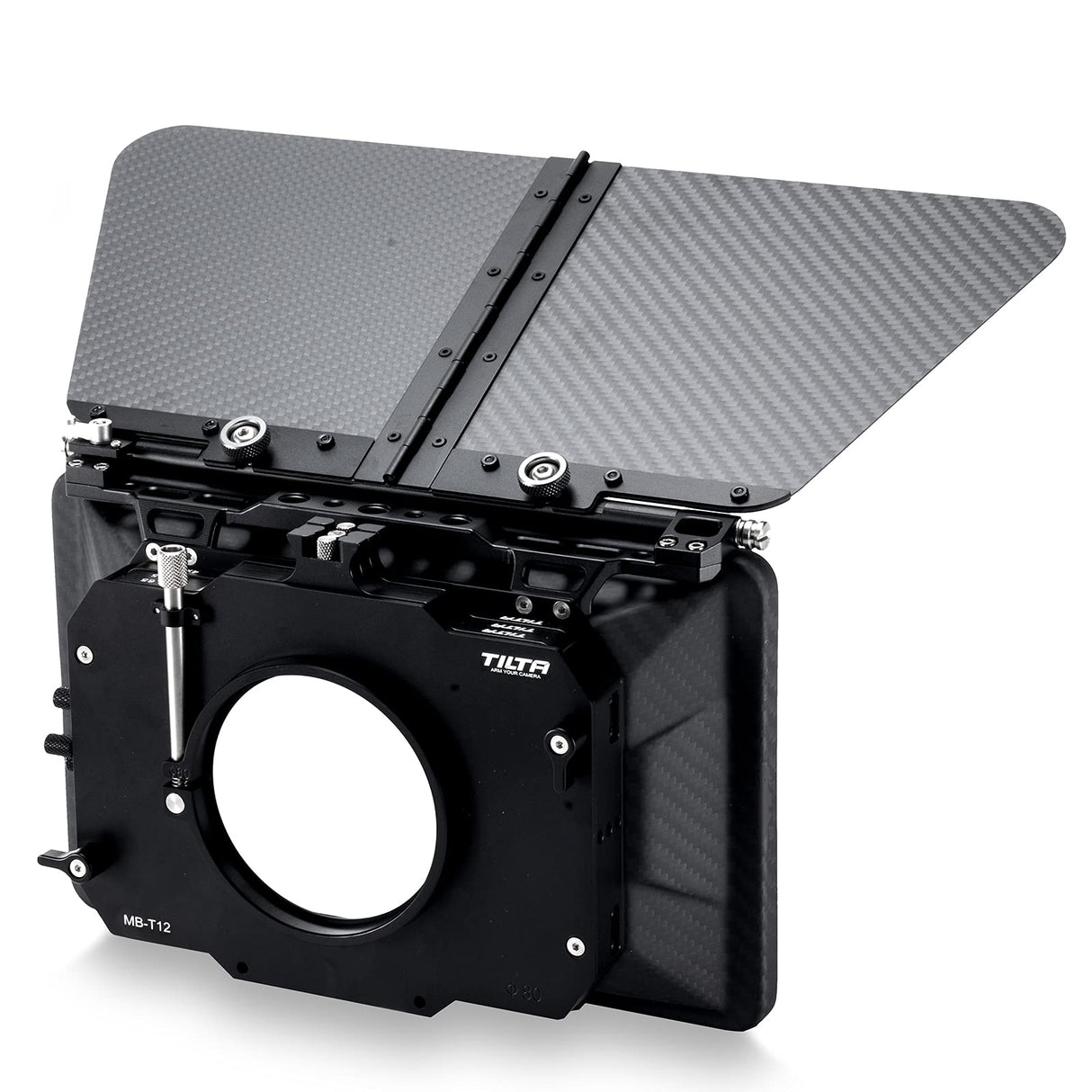 Tilta Matte Box Caja Mate para cámaras Studio Cinima, 3 Piezas de 4 x 5,65 "Marco de Filtro con 5 Anillos adaptadores de Lentes (134/114/110/95/80 mm) 5 Piezas Frontal Mate MB-T12