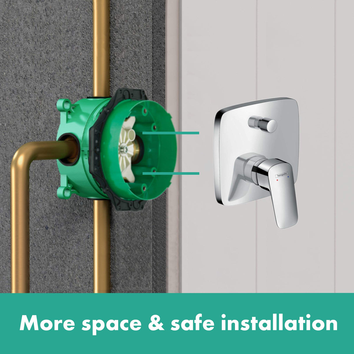 hansgrohe Crometta E - set de ducha empotrado, cabezal de ducha rectangular (240mm) con mezlador monomando de bañera, set básico, ducha de mano, toma de agua, soporte et flexo de ducha, cromo