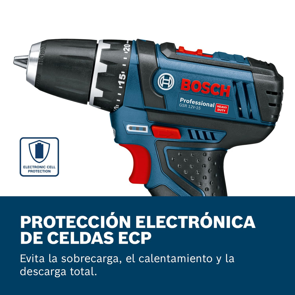 Bosch Professional 12V System GSR 12V-15 - Atornillador a batería (30 Nm, set 39 accesorios, 1 batería x 2.0 Ah, 1 batería x 4.0 Ah, en maletín de lona)