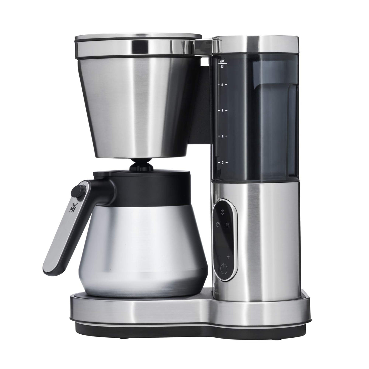 WMF Lumero Cafetera con termo, 8 tazas, depósito de agua extraíble, pantalla táctil, antigoteo, filtro giratorio, apagado automático, 800 W