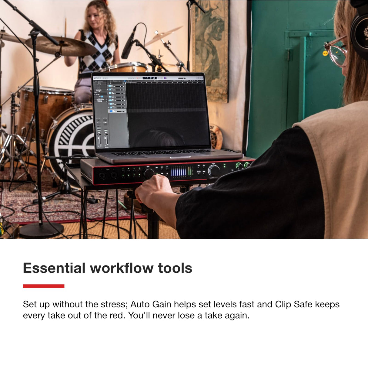 Focusrite Scarlett 18i20 interfaz de audio USB de 4.ª gen. para grabación multipista, producción y pódcast. Grabación con sonido de estudio y alta fidelidad, más todo el software que necesitas