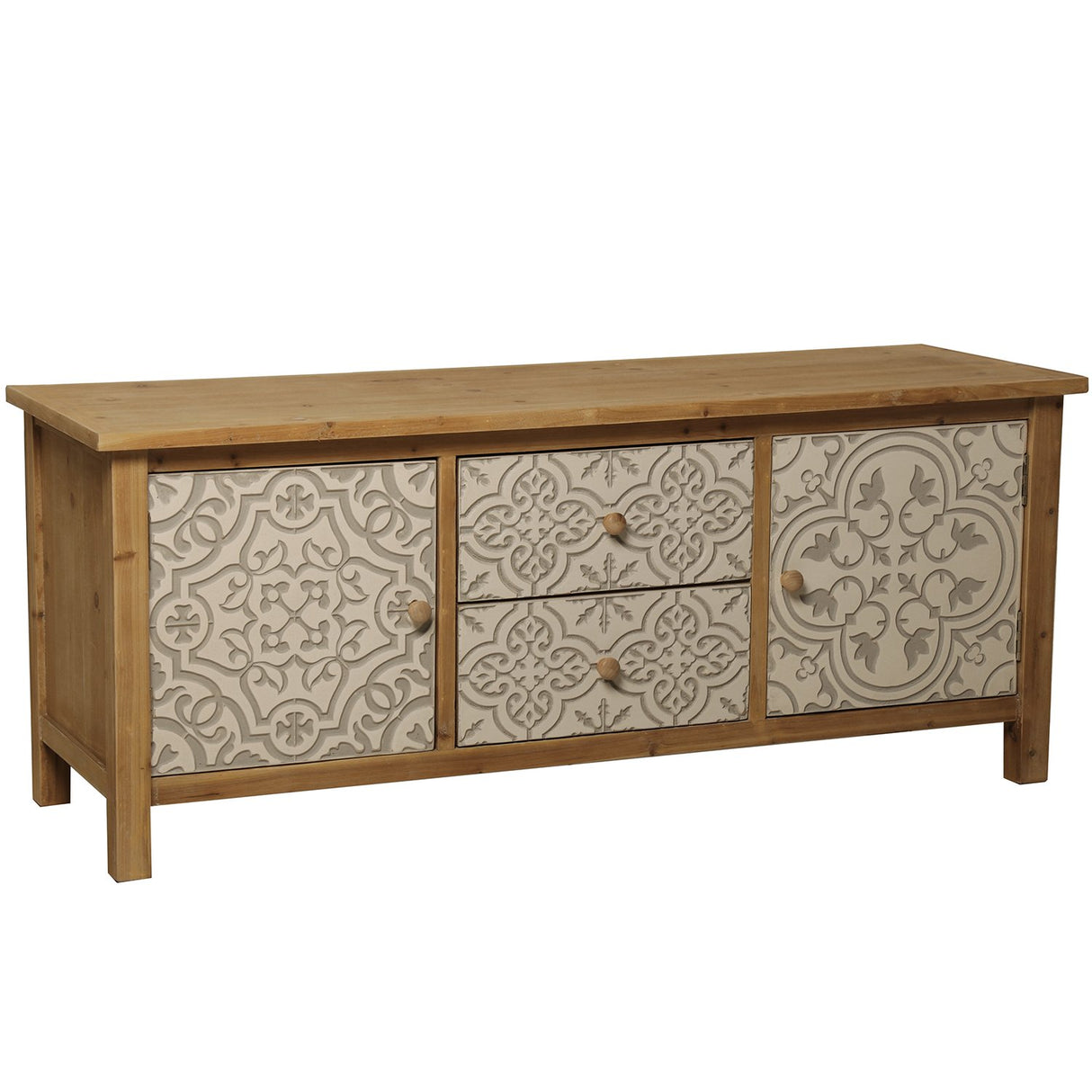 Suska-Regalos Mesa TV Madera C/2 Puertas Y 2 Cajones, 122x40x50cm