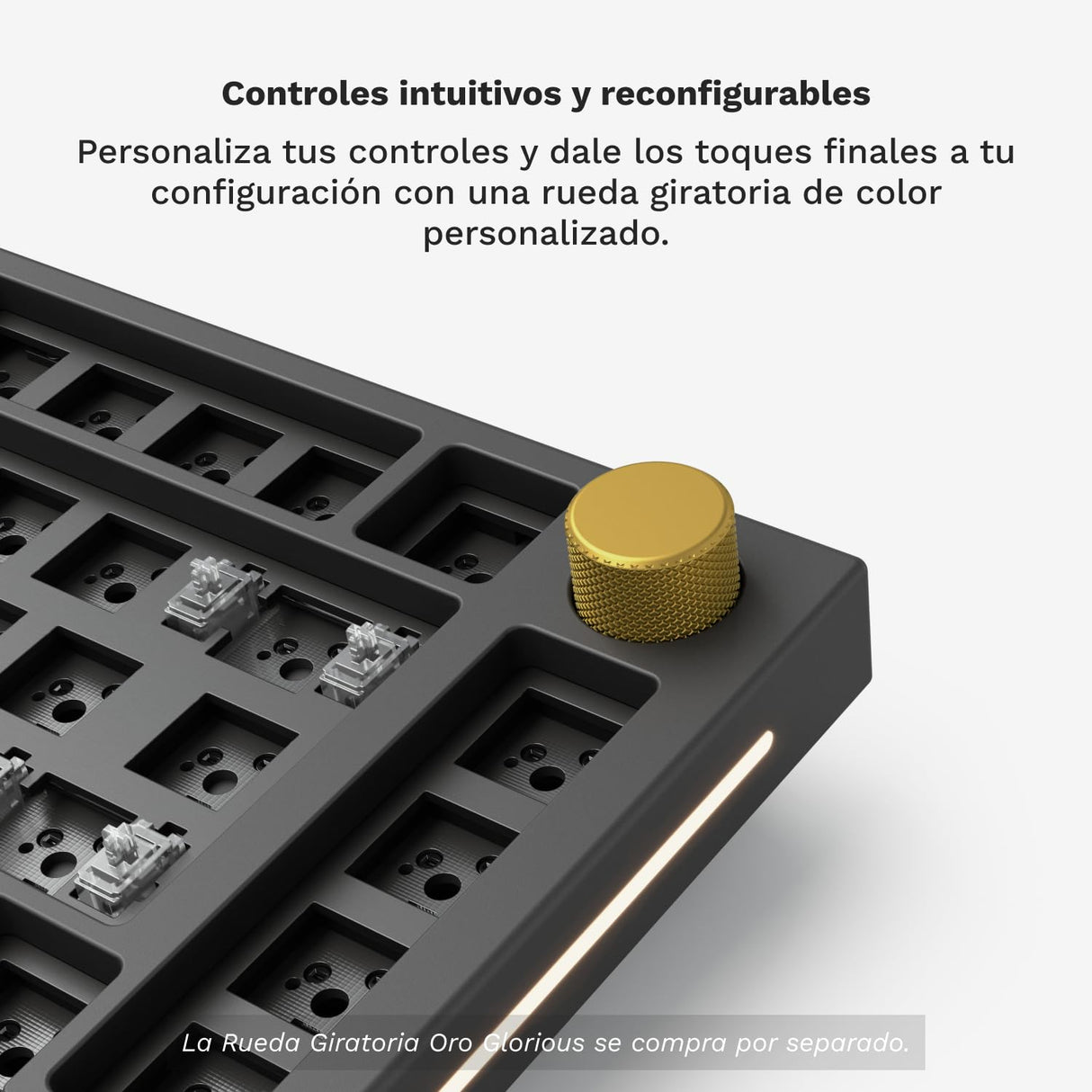 Glorious Gaming GMMK PRO 75% Barebones (solo carcasa) - Teclado gaming mecánico modular, TKL, carcasa de 1,5 kg, RGB, personalizable, switches de 5 pines, distribuciones internacional / ISO - Negro