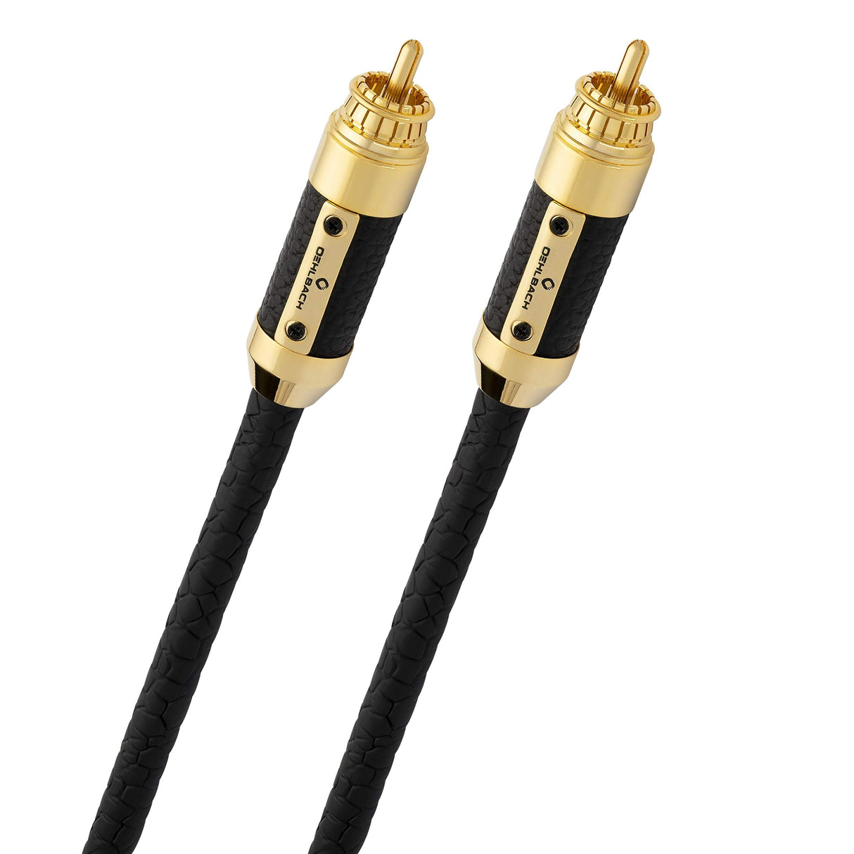 Oehlbach Set de Cables de Audio XXL Black Connection Master State of The Art RCA (Fabricado en Alemania, HPOCC, Audio analógico), 2 x 1,25 m, Color Negro