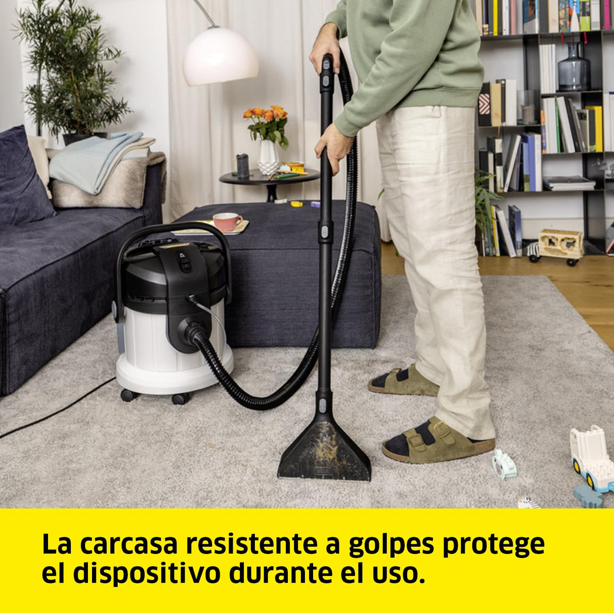 Kärcher Lava-aspiradora SE 4 Plus, Manguera de aspiración con pulverizador, depósitos de 4 l, boquillas de Lavado para alfombras, tapicerías, Suelos y Ranuras, con Accesorios para Suelos Duros