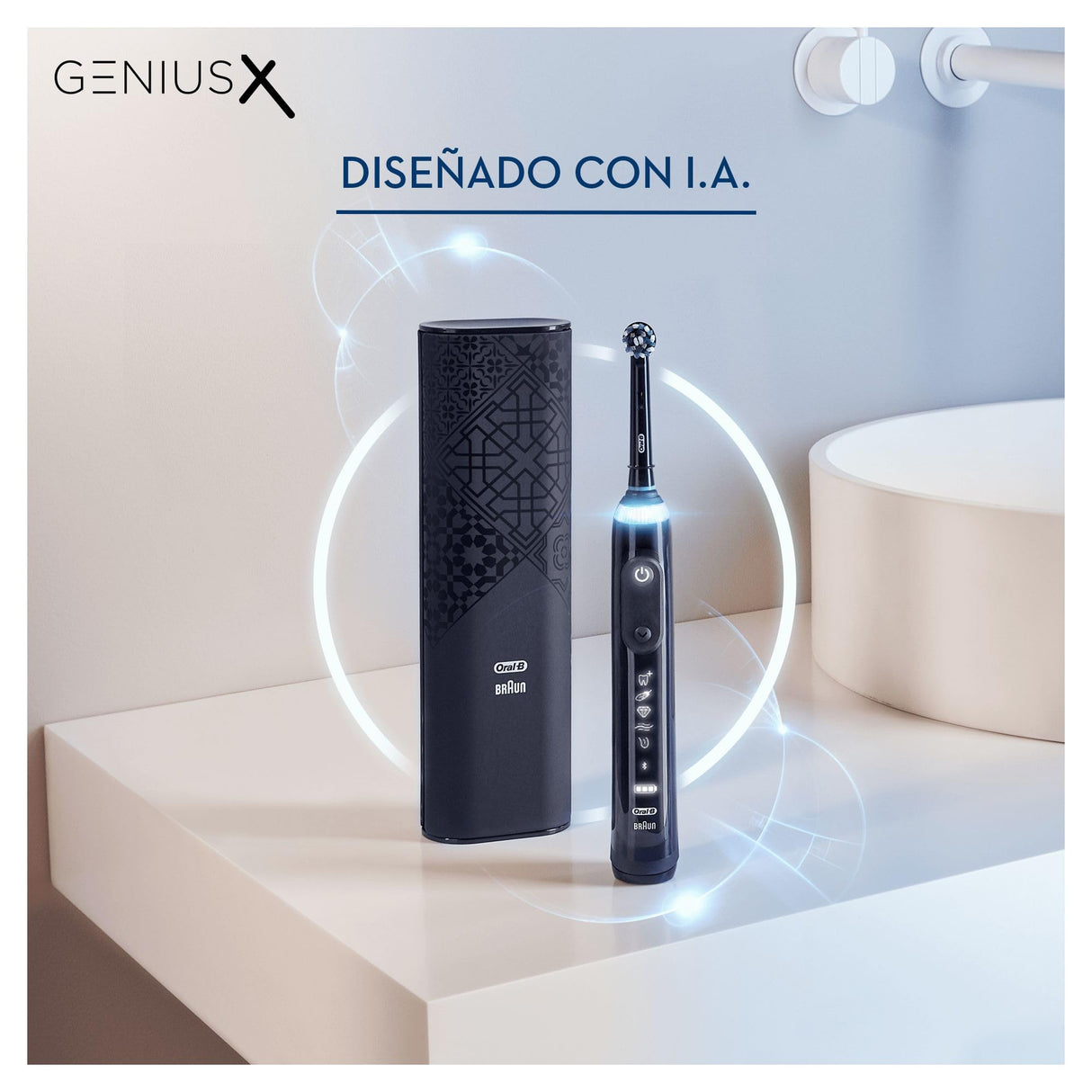 Oral-B Genius X 20000 Luxe Edition - Cepillo de Dientes Eléctrico Negro con Tecnología de Braun