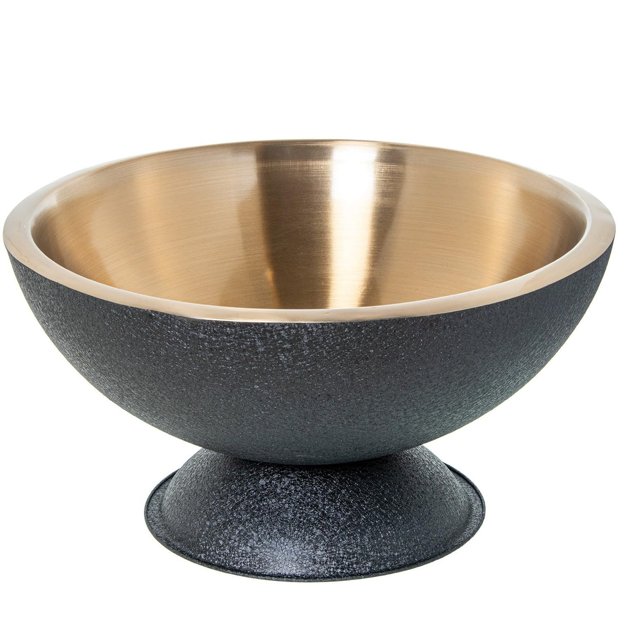 DRW Cuencofriador de Botellas de Acero Inoxidable Oro Mate Cubierta Negro 43x43x22 cm