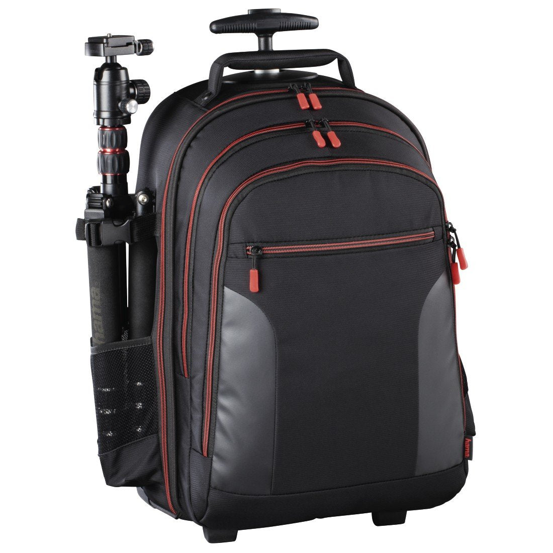 Hama | Mochila para cámara de Fotos réflex (Mochila para Equipo fotográfico con Ruedas, Funda para cámara de Fotos, tamaño 30x23x50cm, Soporte para trípode Incluido) Negro