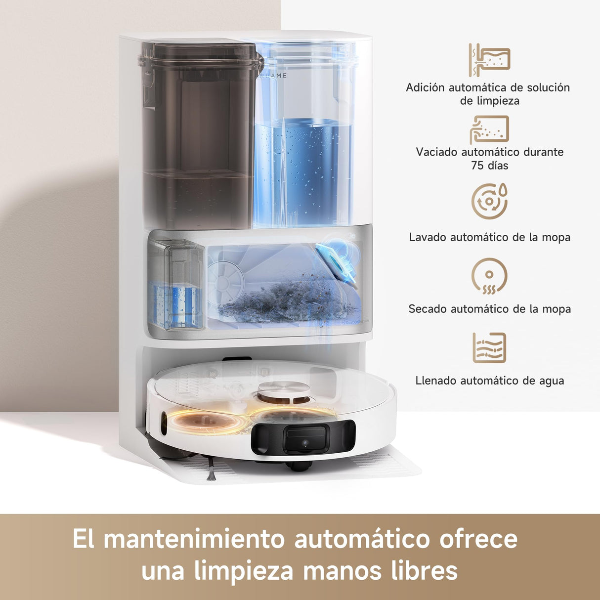 dreame L10s Ultra Gen 2 Robot Aspirador y Fregasuelos con RoboSwing MopExtend, 10000 Pa, Modo para Mascotas, Estación Base Automática, 32 Ajustes de Nivel de Agua, Limpieza de Alfombras Versátil