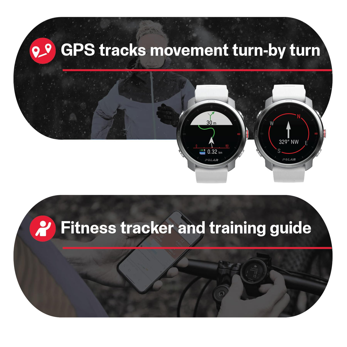 Polar Grit X - Outdoor Multisport Watch con GPS con Brújula, Altímetro y Durabilidad de Nivel Militar para Practicar Trail Running, Mountain Bike, Ciclismo - Batería de Larga Duración