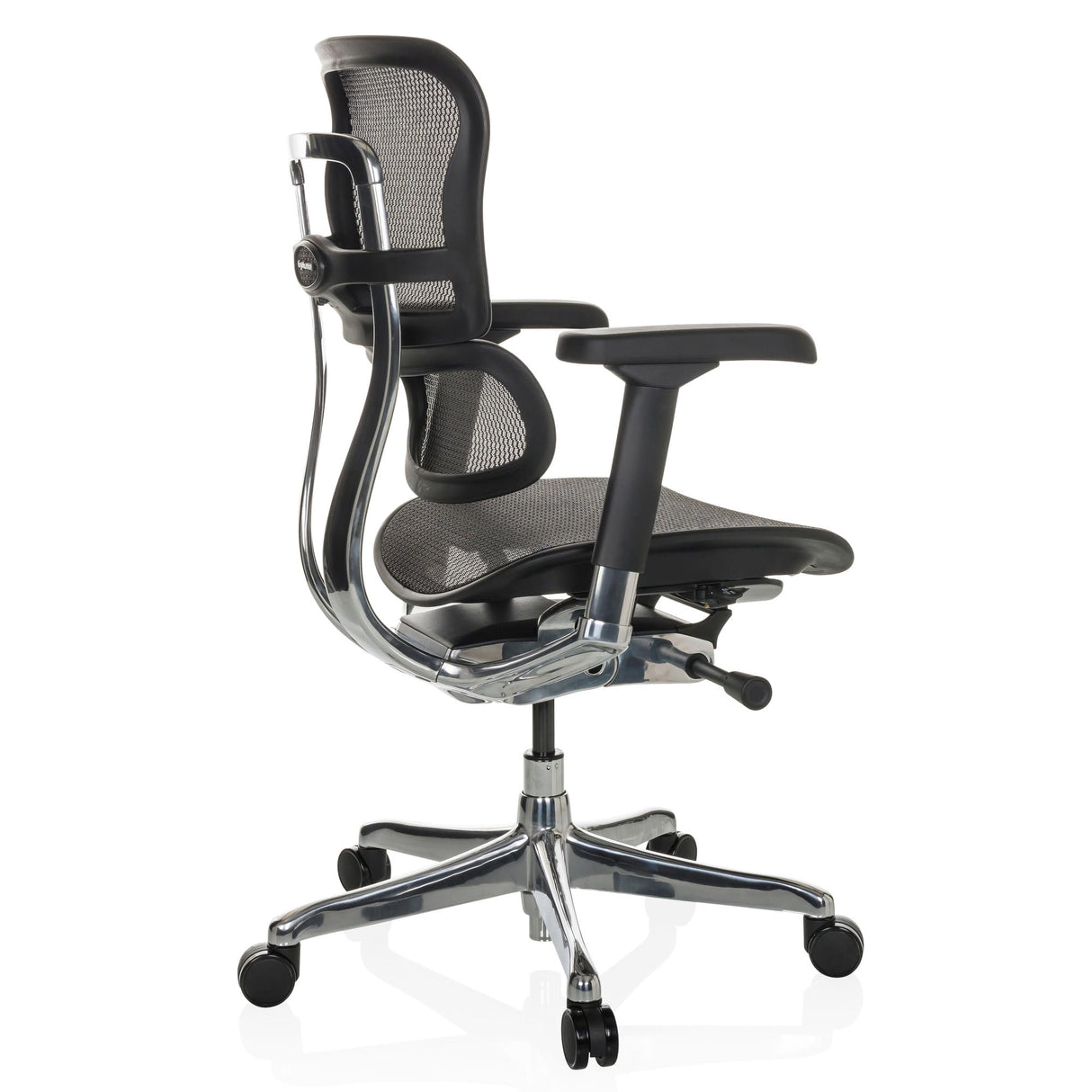 hjh OFFICE Silla de Oficina ergonómica ERGOHUMAN Base GEN2 Diseño Original, Silla de Oficina con Soporte Lumbar Flexible, Malla Negra