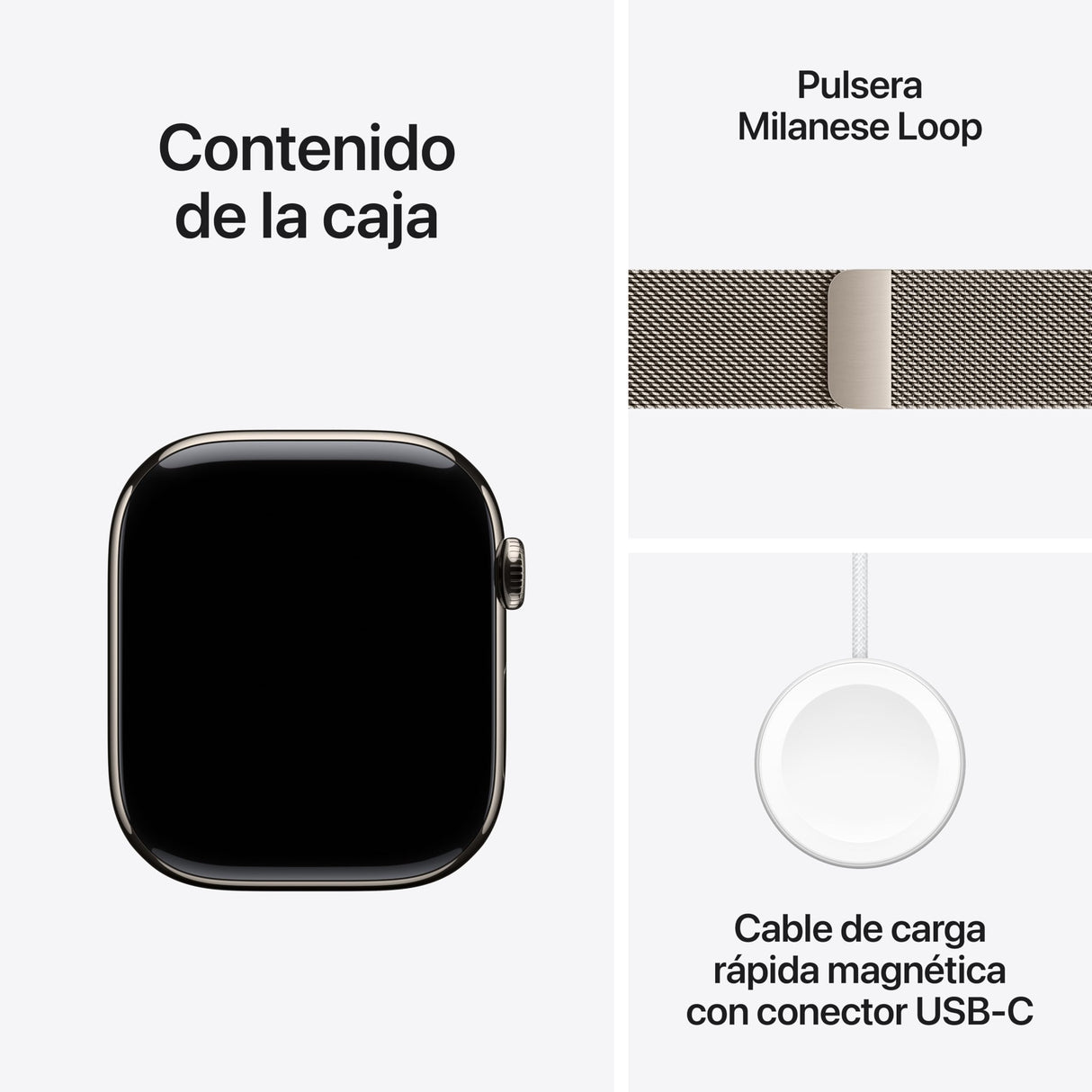 Apple Watch Series 10 GPS + Cellular Smartwatch con caja de titanio Natural de 46 mm y Pulsera Milanese Loop Natural - Talla M/L. Monitor de entreno, pantalla Retina siempre activa y neutro en carbono
